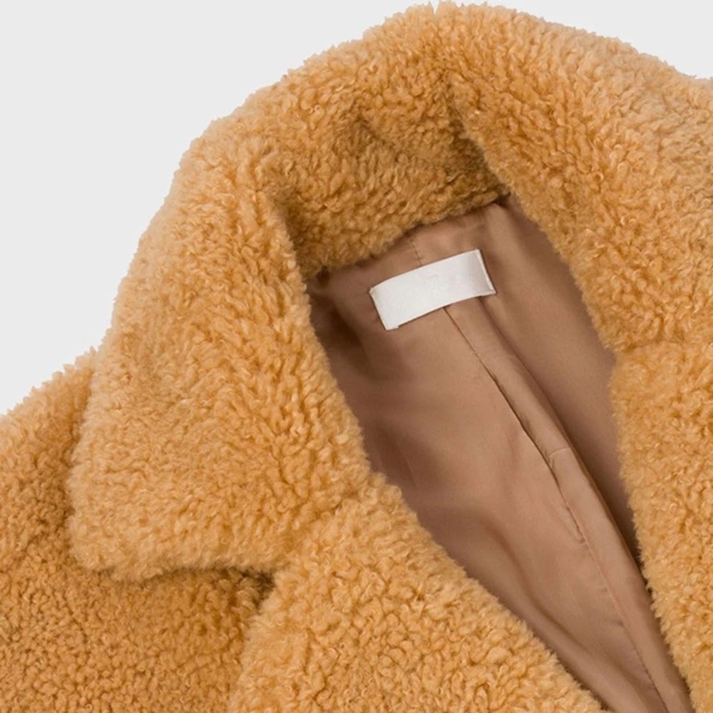 7 For All Mankind Shearling Belted Coat- Light Camel